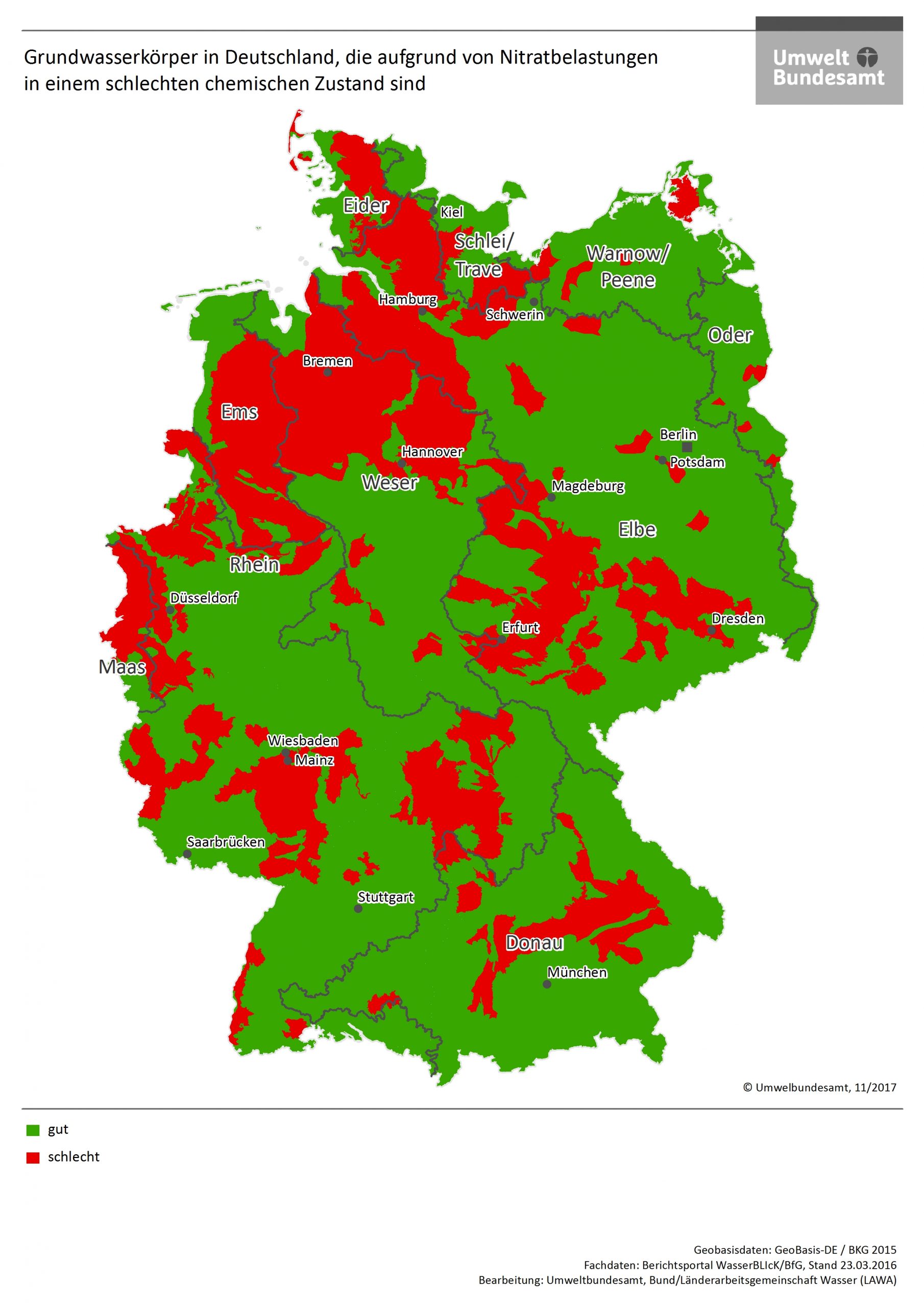 Nitratbelastung Grundwasser in Deutschland - Fraunhofer IESE