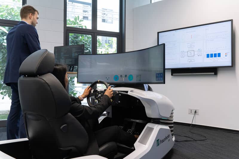 The Driving Simulators consists of an aSR driving Simulator, a separate dashboard. The Controls are setting from a separate PC using Python Scripts