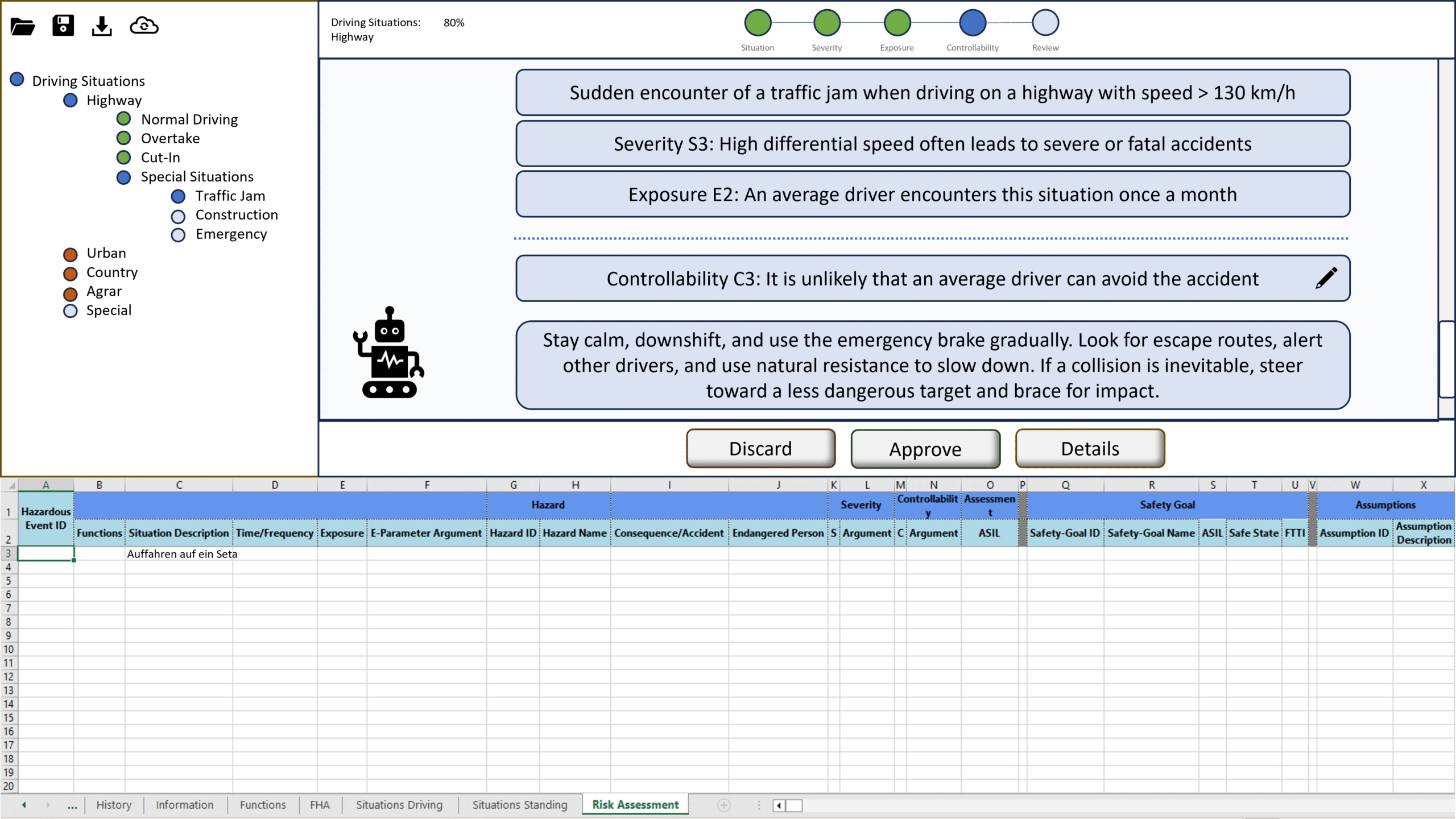 LASAR (LLM-Augmented Situation Space Analysis for Risk): A tool designed to assist safety engineers in conducting HARA